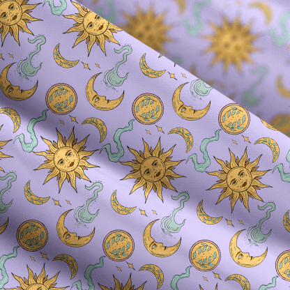 Purplehecate Magic of Sun and Moon Wide Straps Maxi Dress