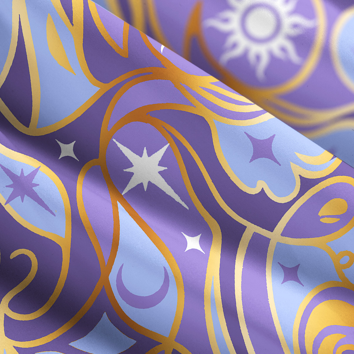 Purplehecate Divination Night Print Wide Straps Maxi Dress