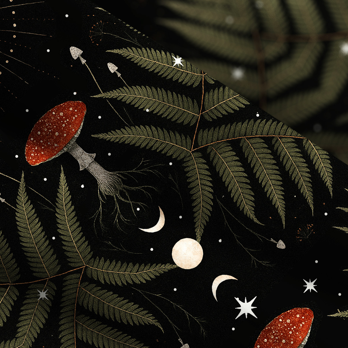 Purplehecate Moonlit Mushroom Gown Wide Straps Maxi Dress