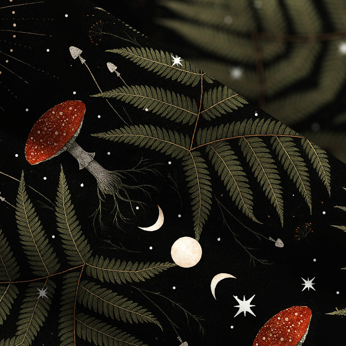 Purplehecate Moonlit Mushroom Gown Wide Straps Maxi Dress