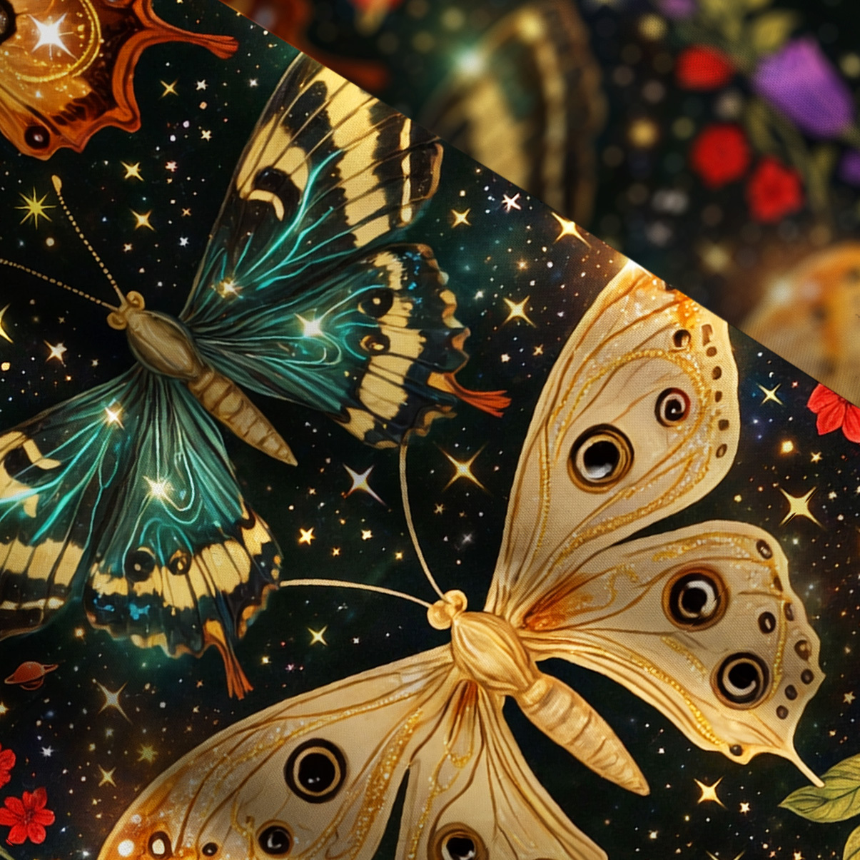 Purplehecate Mystic Butterfly Whisper Wide Straps Maxi Dress