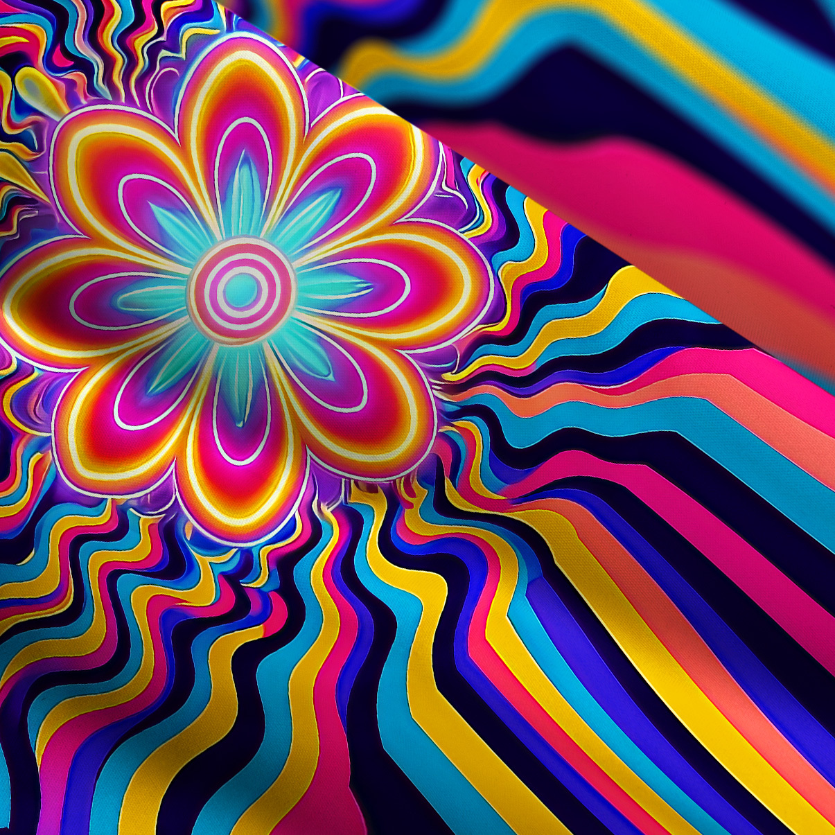 Purplehecate Psychedelic Bloom Wide Straps Maxi Dress