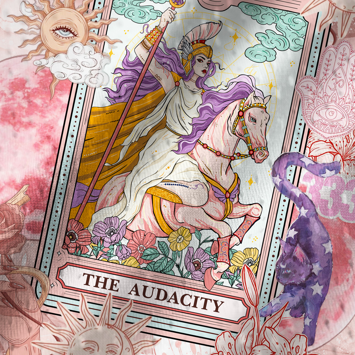 Purplehecate The Audacity Tarot Card Mesh Jersey Tank Top