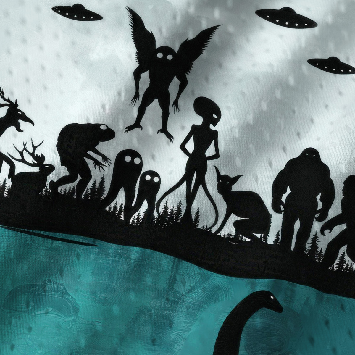 Purplehecate Alien Lake Monster Encounter Mesh Jersey Tank Top