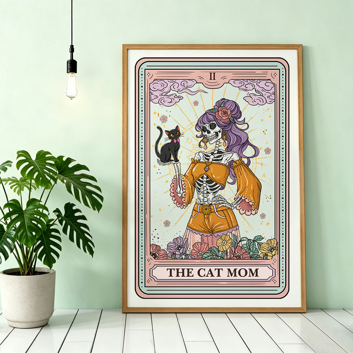 Purplehecate The Skeleton Cat Mom Tarot Card Unframed Poster