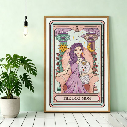 Purplehecate The Cute Dog Mom Tarot Card Unframed Poster