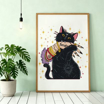 Purplehecate Feral Cat Unframed Poster