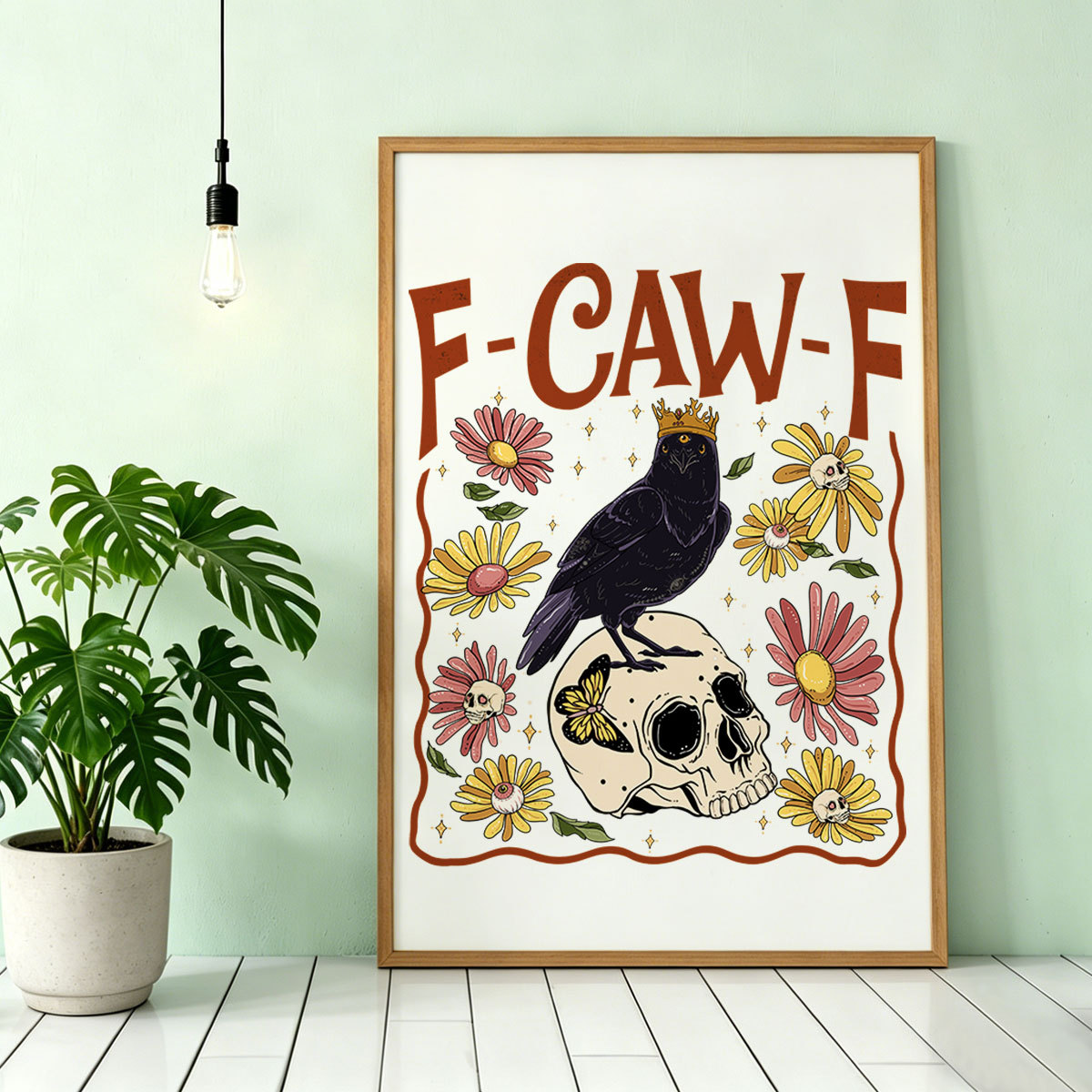 Purplehecate Funny F-Caw-F Crow Unframed Poster