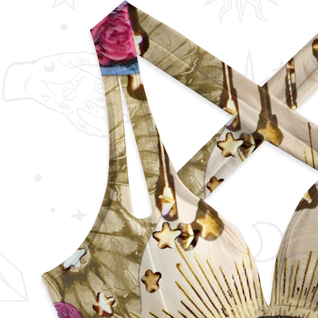 Purplehecate Lucky Me Sacred Heart Eye One-Piece Swimsuit