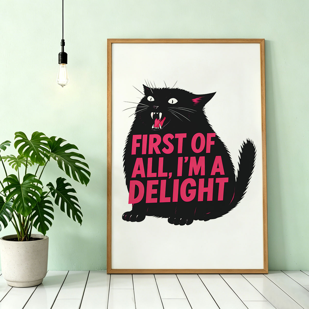 Purplehecate First Of All I'm A Delight Cat Unframed Poster