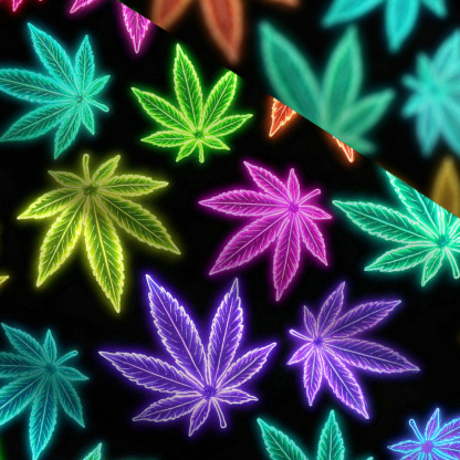 Purplehecate Trippy Weed Wide Straps Maxi Dress