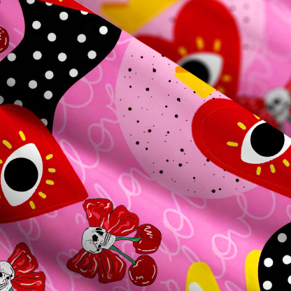 Purplehecate Evil Eye Heart Wide Straps Maxi Dress