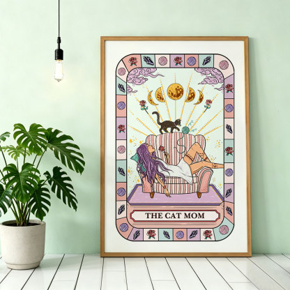 Purplehecate The Chill Cat Mom Unframed Poster