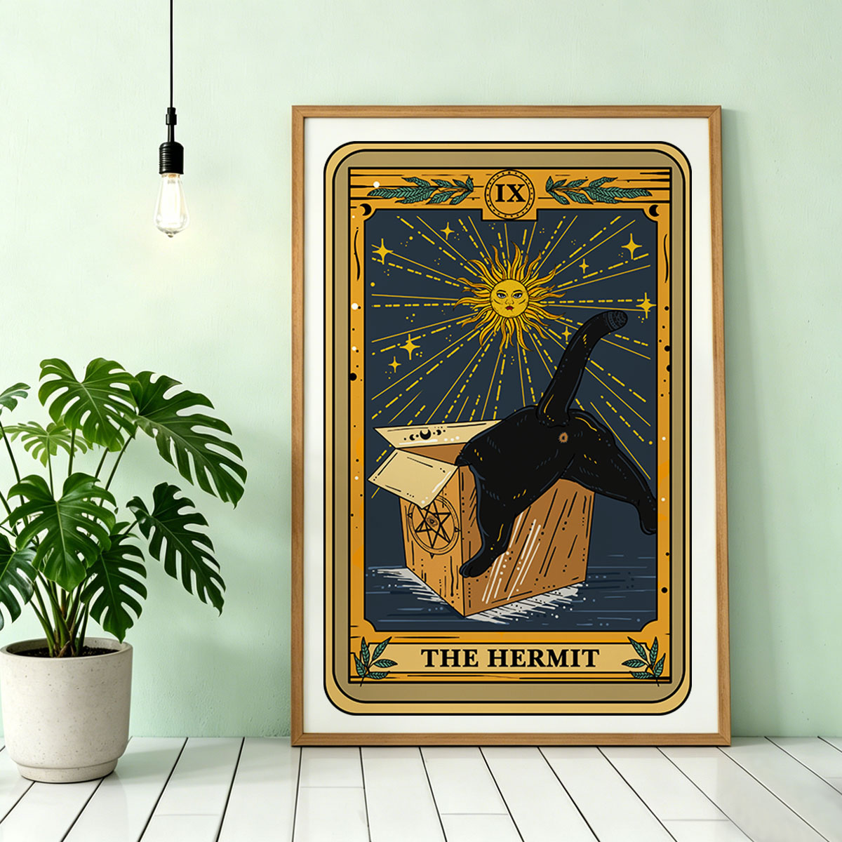 Purplehecate The Cardboard Hermit Cat Tarot Unframed Poster