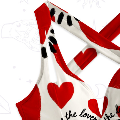 Purplehecate Wild Love Leopard Heart One-Piece Swimsuit