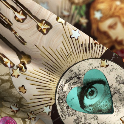 Purplehecate Lucky Me Sacred Heart Eye Wide Straps Maxi Dress