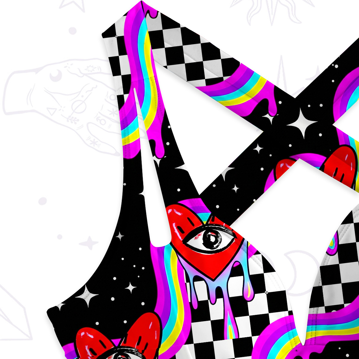 Purplehecate Psychedelic Eye of Love One-Piece Swimsuit