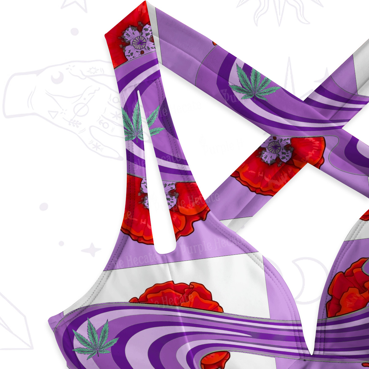 Purplehecate Trippy Cannabis Dream One-Piece Swimsuit