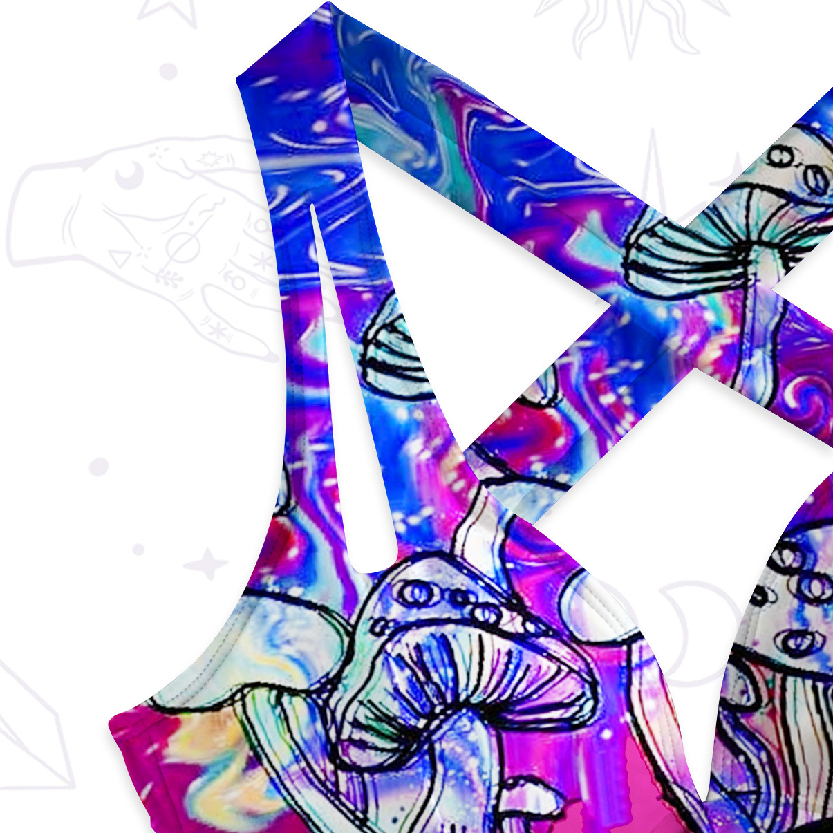 Purplehecate Trippy Mushroom Dream Goddess One-Piece Swimsuit