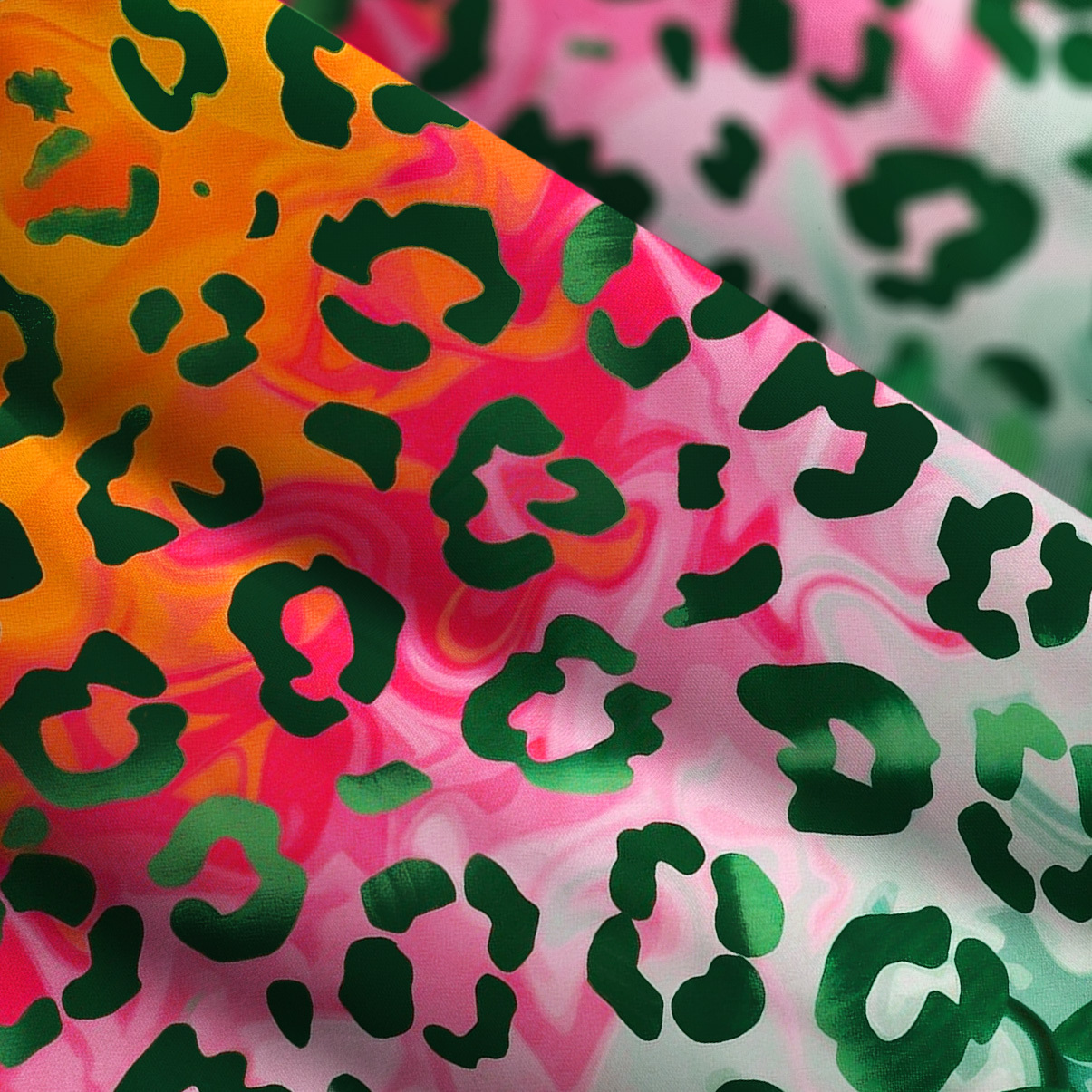 Purplehecate Rainbow Ombre Leopard Wide Straps Maxi Dress