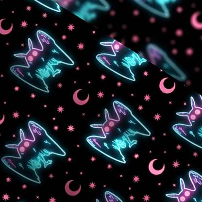 Purplehecate Neon Witchy Mothman Night Wide Straps Maxi Dress