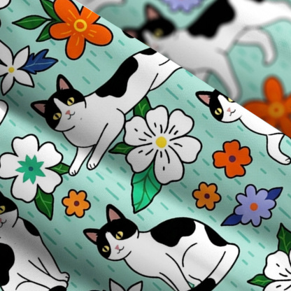 Purplehecate Enchanted Spring Whispering Cat Wide Straps Maxi Dress