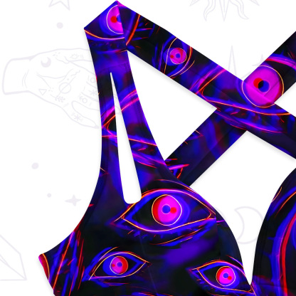 Purplehecate Psychedelic Eyes One-Piece Swimsuit