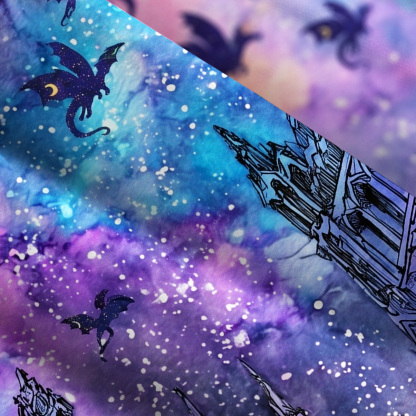 Purplehecate Cosmic Dragon Gothic Cathedra Wide Straps Maxi Dress