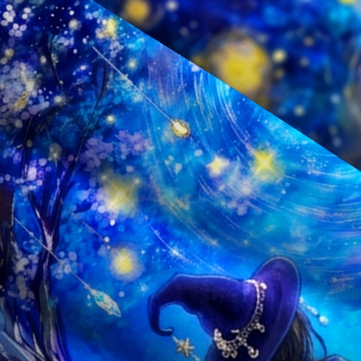 Purplehecate Moonlit Witch & Starry Cat Wide Straps Maxi Dress