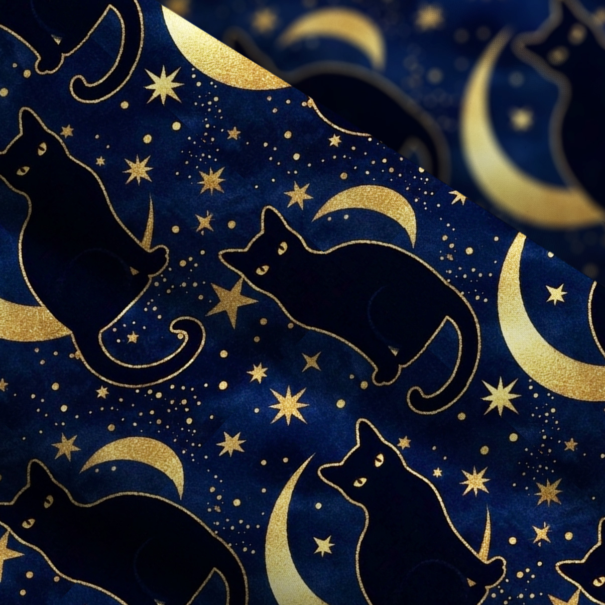 Purplehecate Starry Moon & Black Cat Wide Straps Maxi Dress