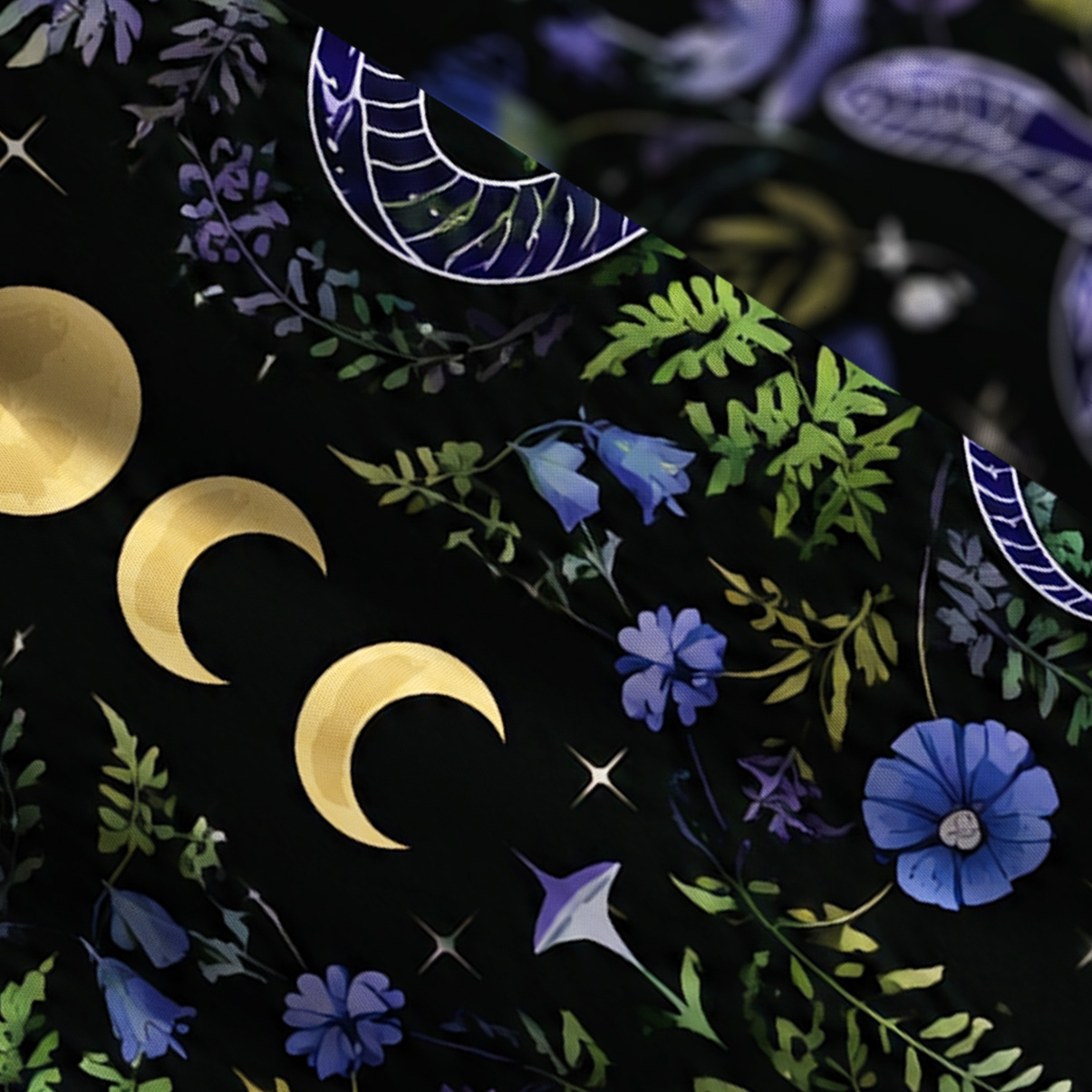 Purplehecate Moon Moth Witchery Wide Straps Maxi Dress