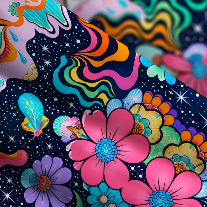 Purplehecate Psychedelic Bloom of the All-Seeing Eye Wide Straps Maxi Dress