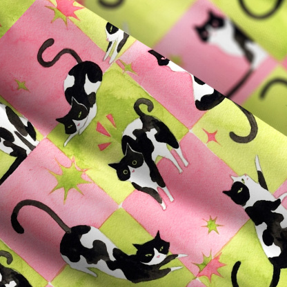 Purplehecate Whimsical Cow Cat Wide Straps Maxi Dress