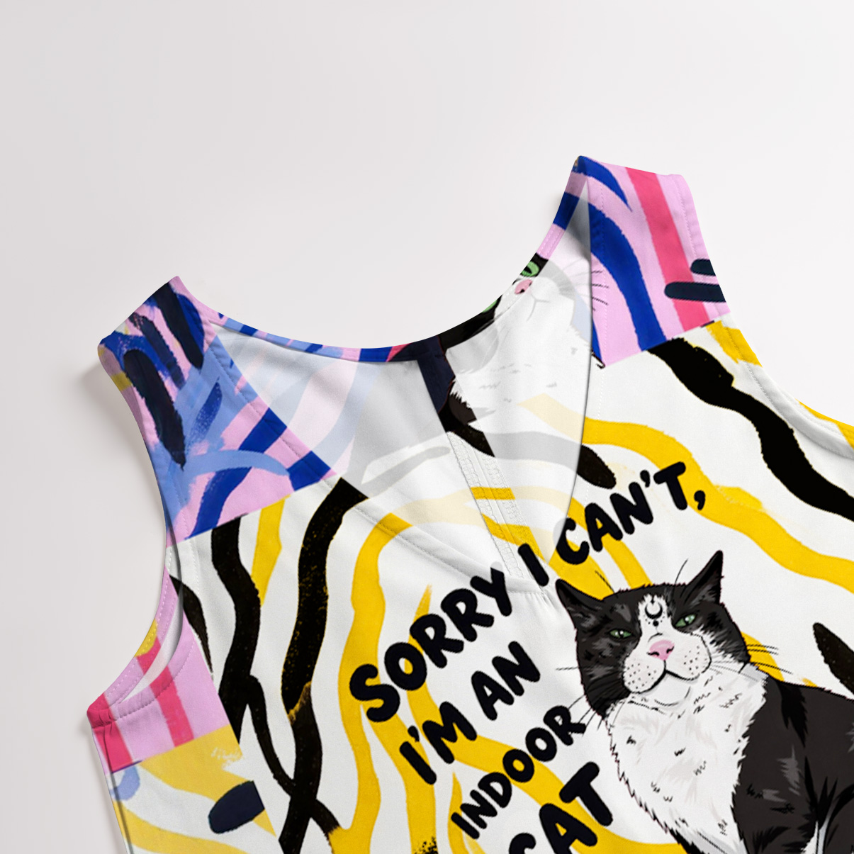 Purplehecate Sorry I Can't Go I'm an Indoor Cat Wide Leg Jumpsuit