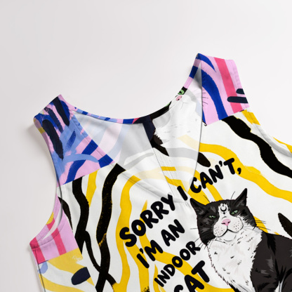 Purplehecate Sorry I Can't Go I'm an Indoor Cat Wide Leg Jumpsuit