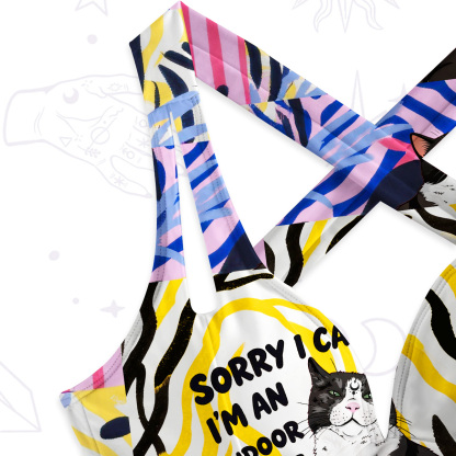 Purplehecate Sorry I Can't Go I'm an Indoor Cat One-Piece Swimsuit