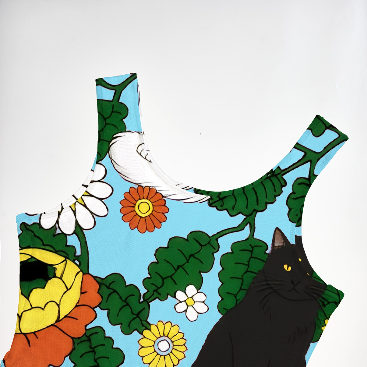 Purplehecate Daisy Cat  Garden Mesh Maxi Tank Beach Dress