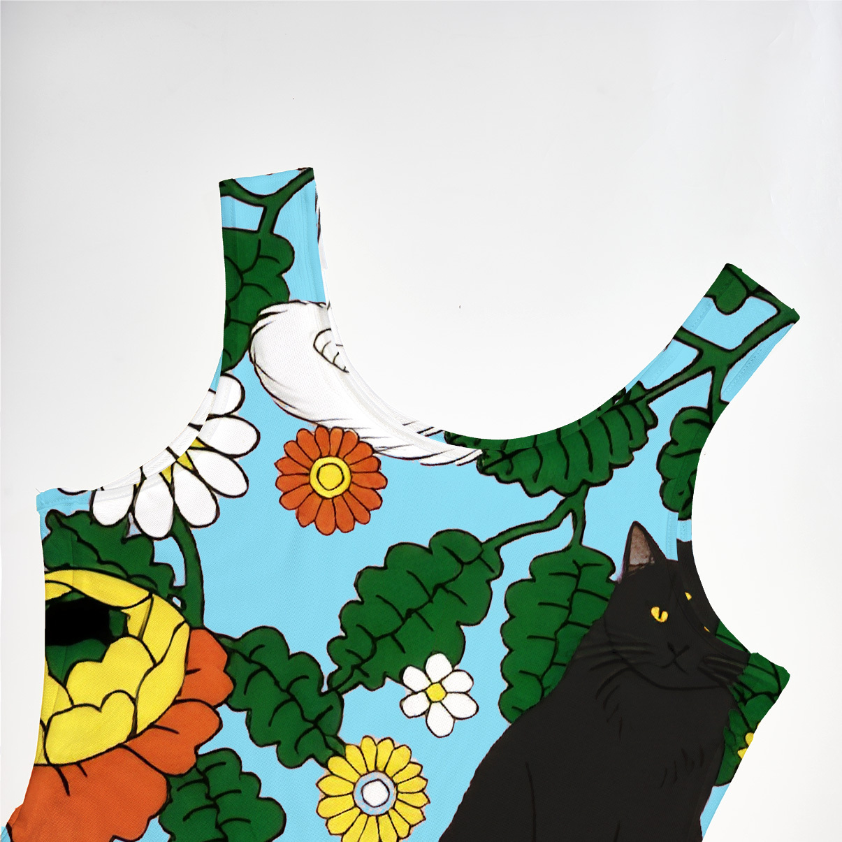 Purplehecate Daisy Cat  Garden Mesh Maxi Tank Beach Dress