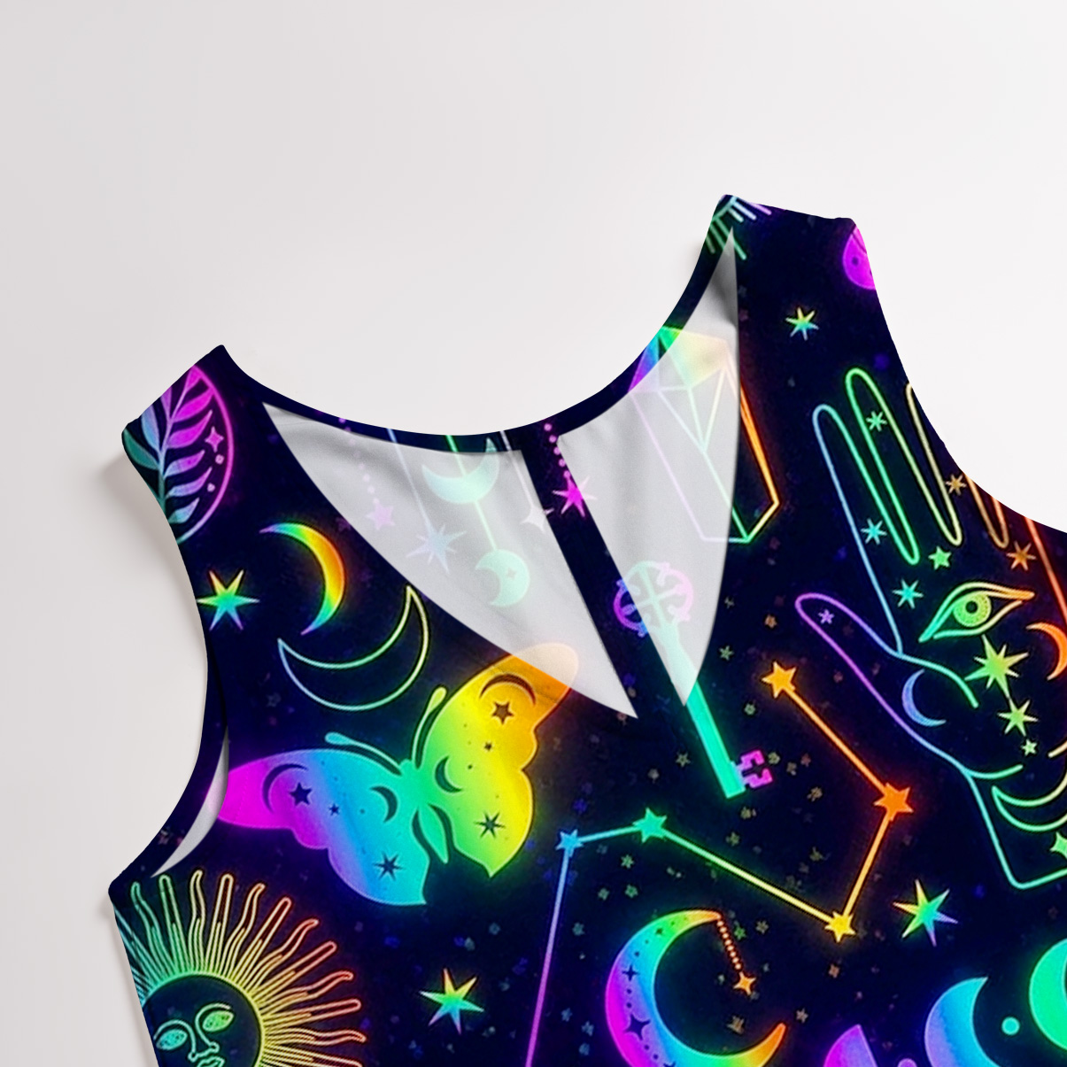 Purplehecate Blacklight Butterfly Wide Leg Jumpsuit
