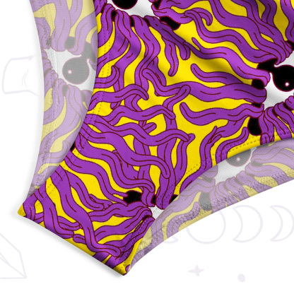 Purplehecate Psychedelic Wave Eyes One-Piece Swimsuit