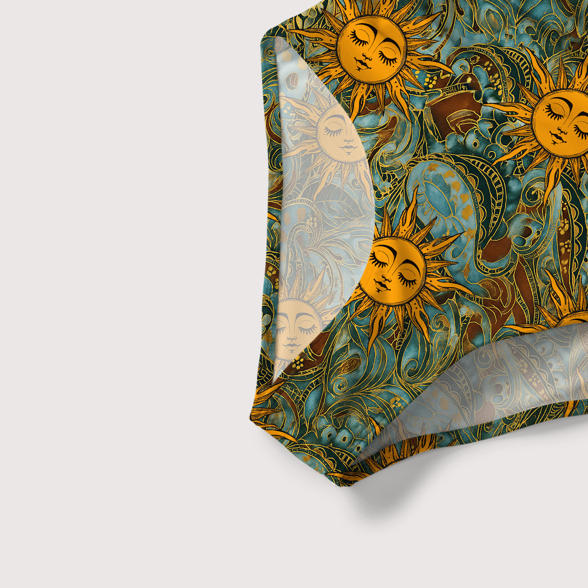 Purplehecate Golden Sun Wheel Slim-Strap Swimsuit