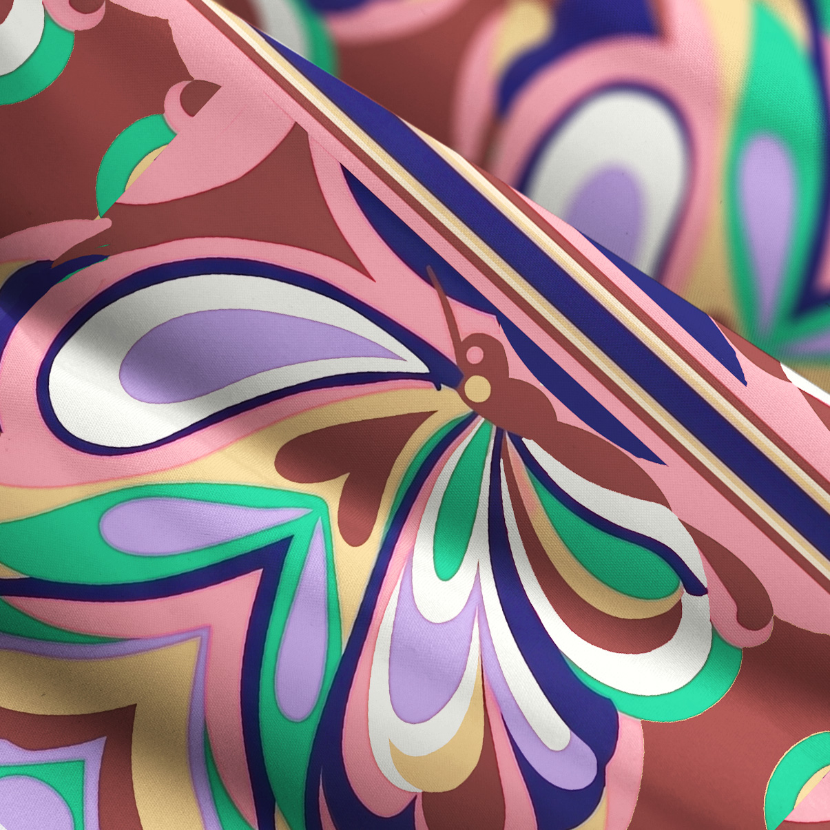 Purplehecate Psychedelic Butterfly Wide Straps Maxi Dress