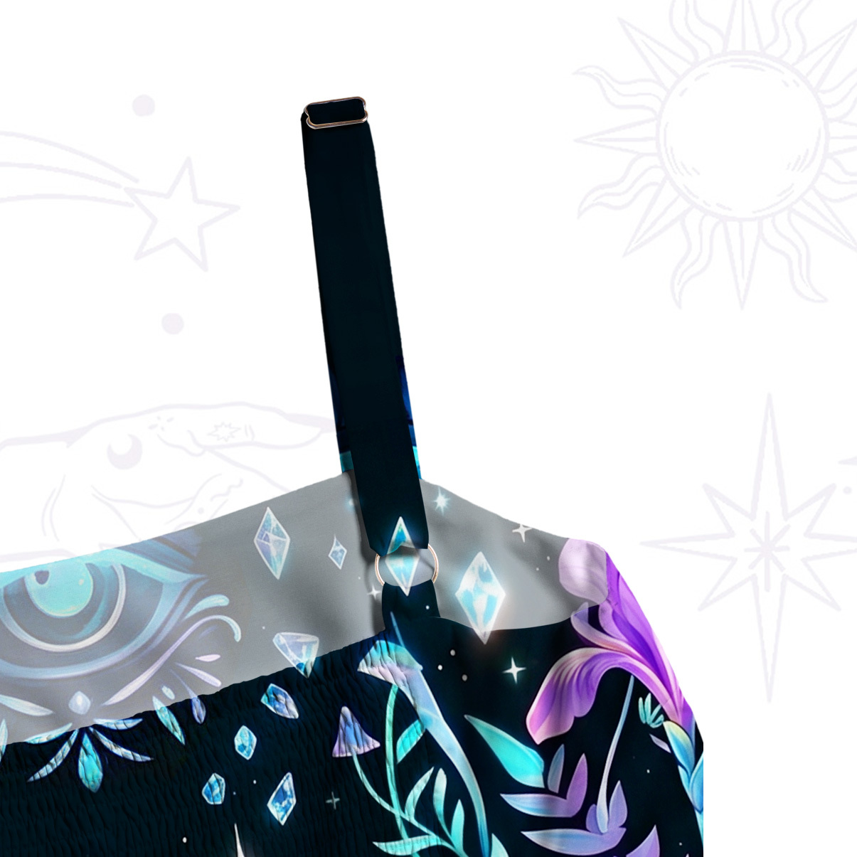Purplehecate Moon Moth Witchery Wide Straps Maxi Dress