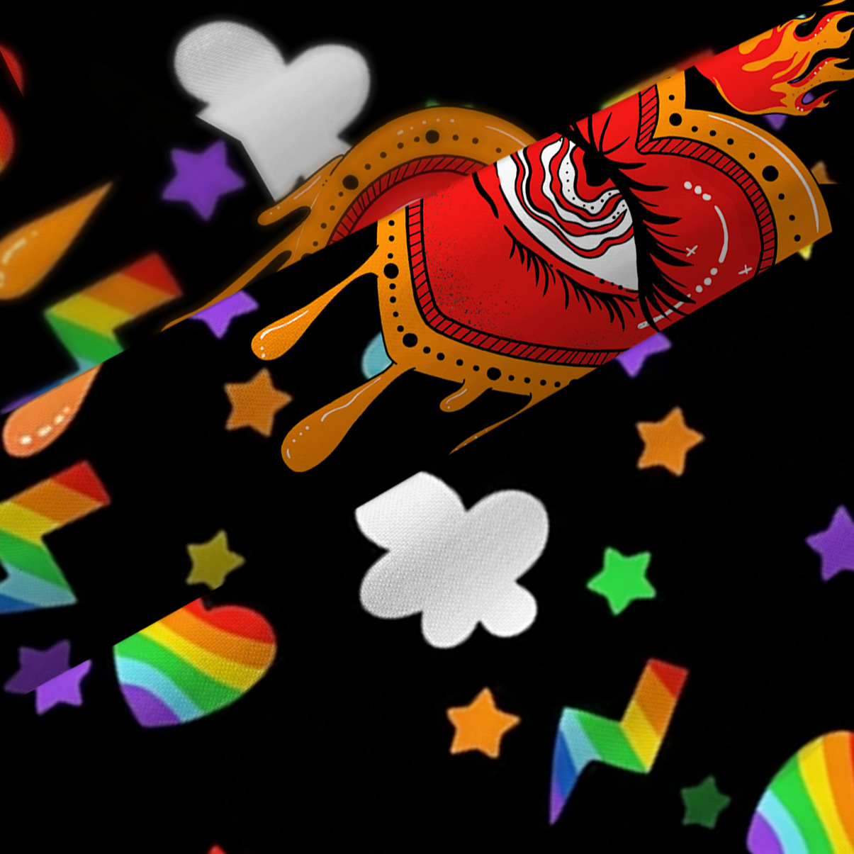 Purplehecate Rainbow Sacred Heart All Seeing Eye Pride Spaghetti Strap Midi Dress