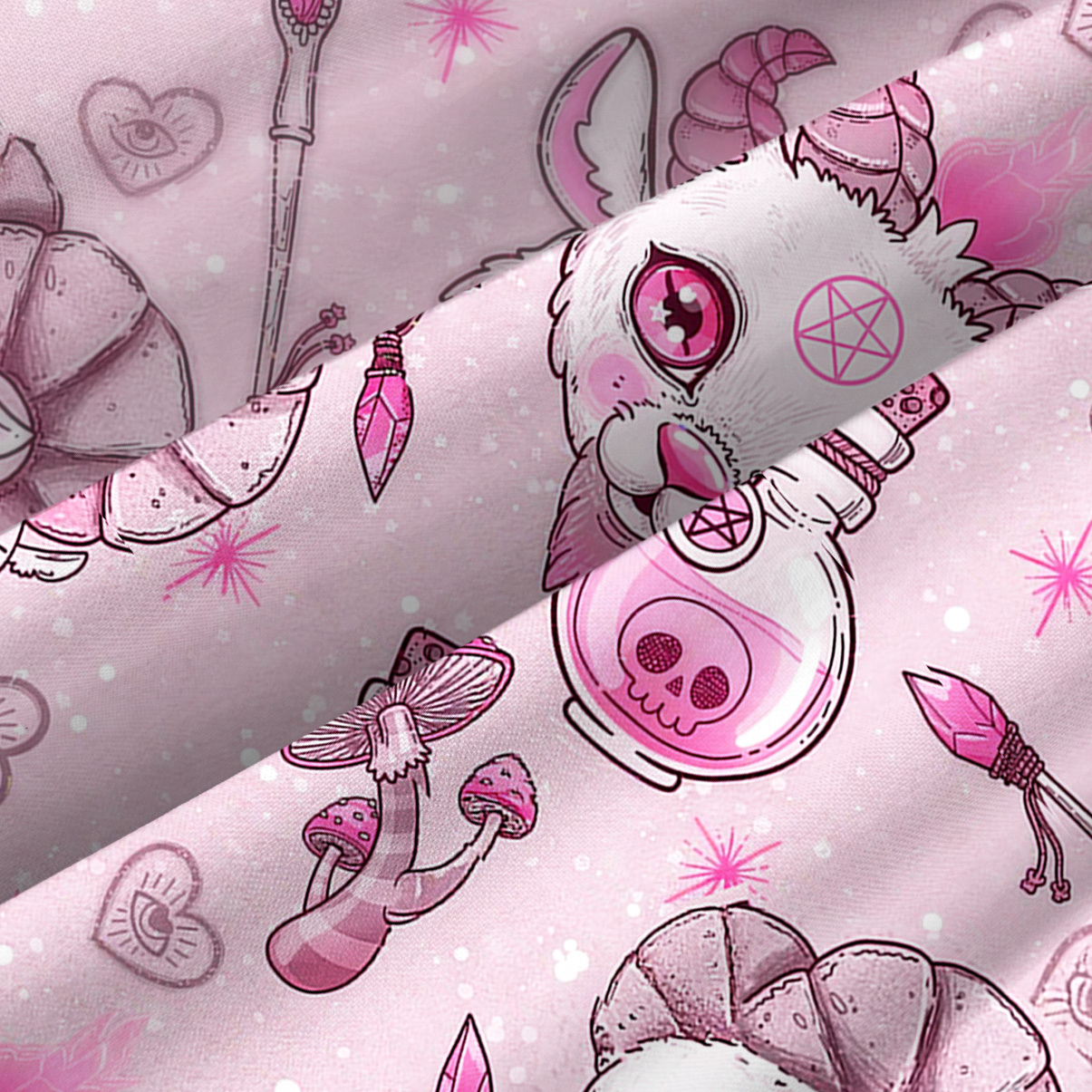 Purplehecate Pastel Occult Goat Spaghetti Strap Midi Dress