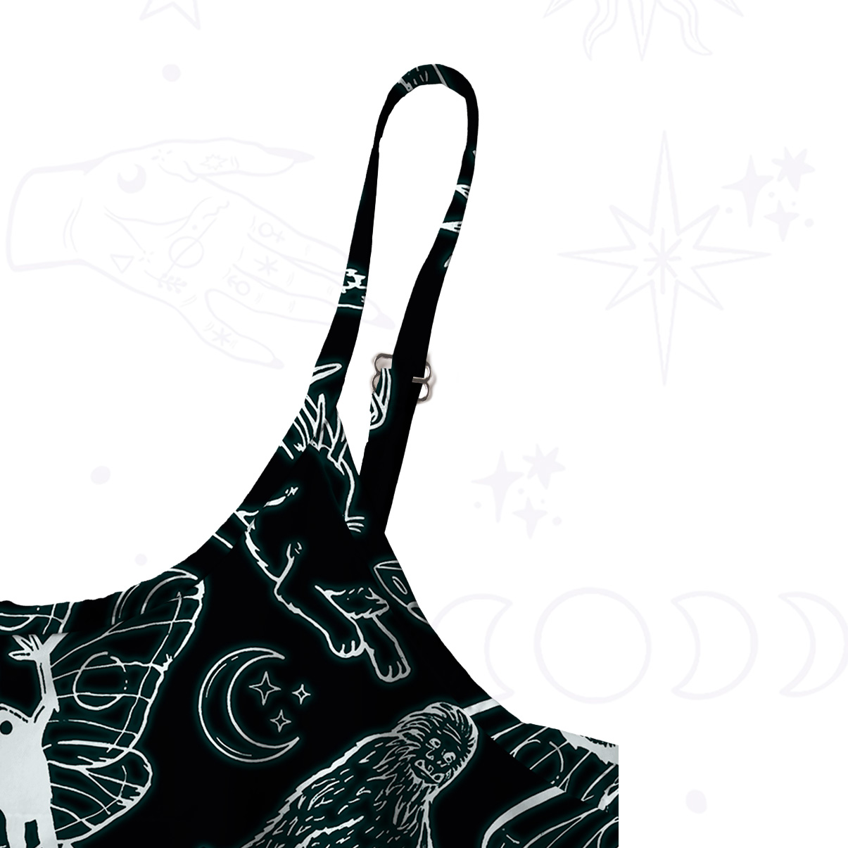 Purplehecate Cryptid Spaghetti Strap Midi Dress