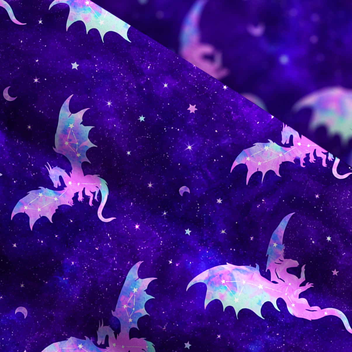 Purplehecate Mystic Galaxy Dragon Wide Straps Maxi Dress