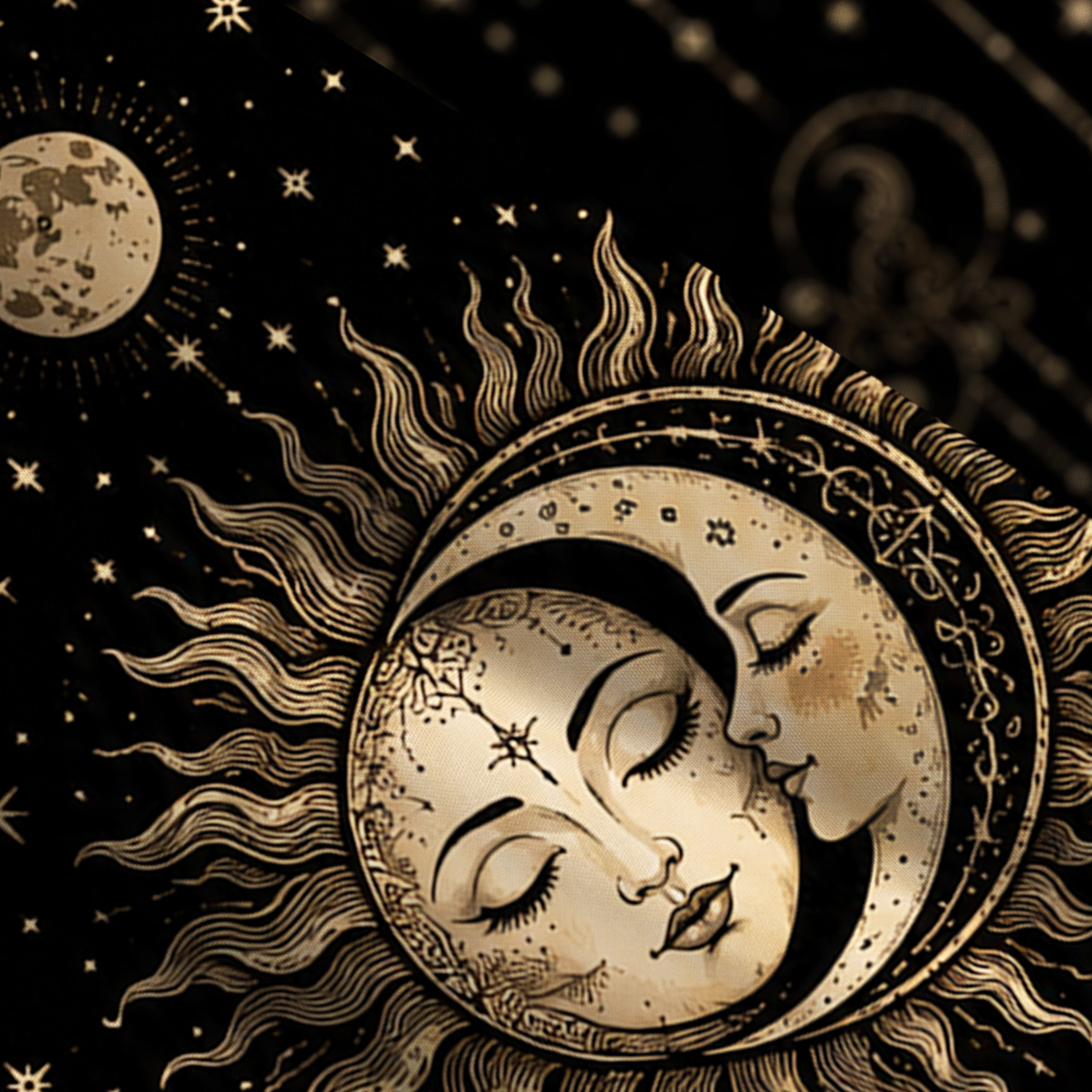 Purplehecate Celestial Sun and Moon Wide Straps Maxi Dress