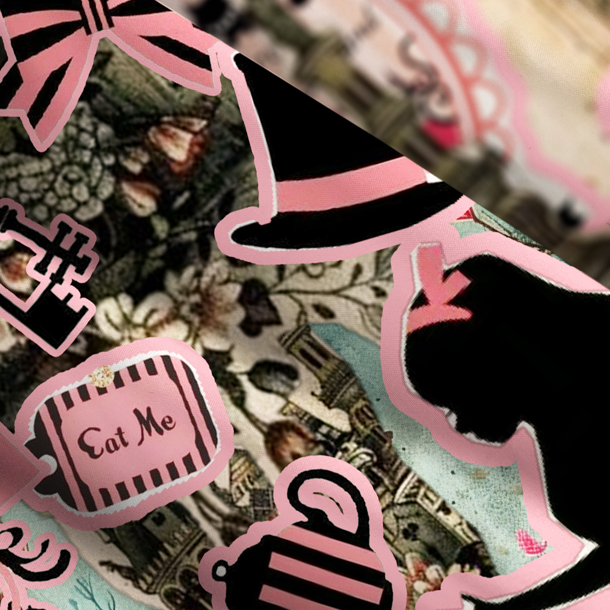 Purplehecate Wonderland Alice’s Tea Party Wide Straps Maxi Dress