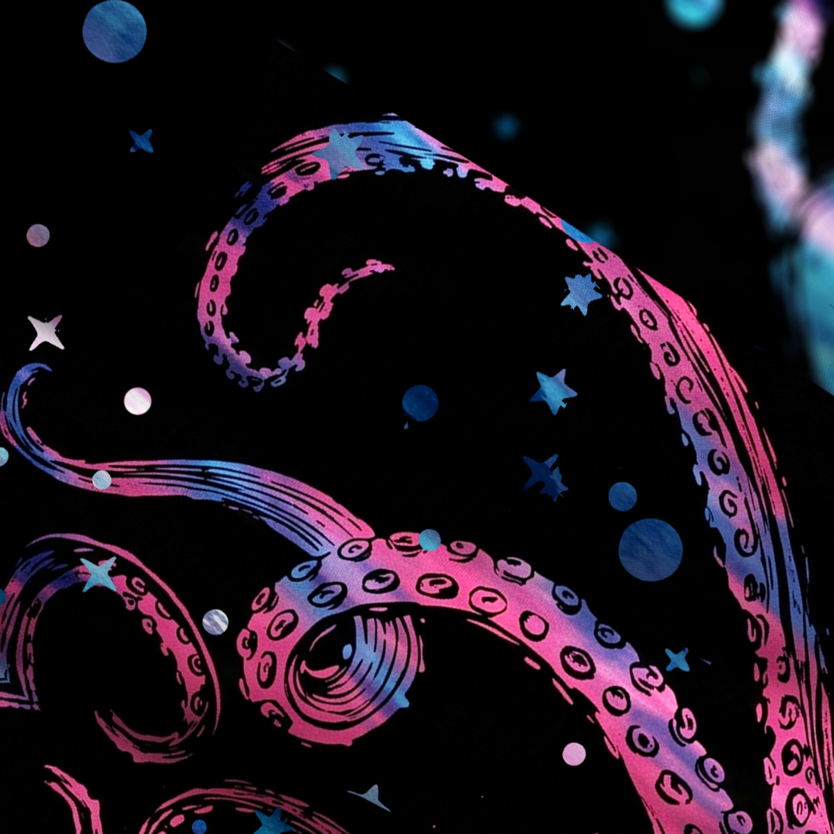 Purplehecate Ombre Octopus Glitter Tentacles Wide Straps Maxi Dress